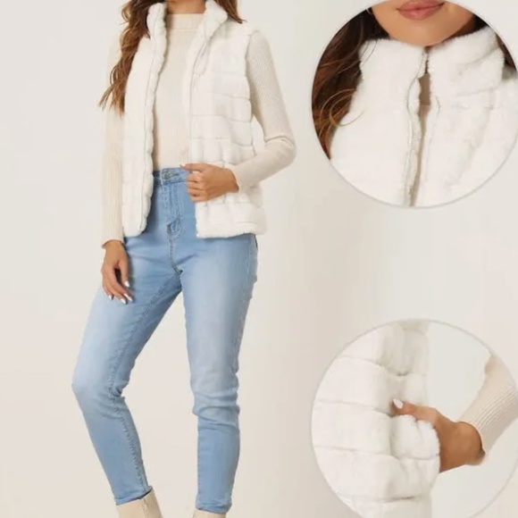 Crown and Ivy white fur vest - Picture 2 of 9